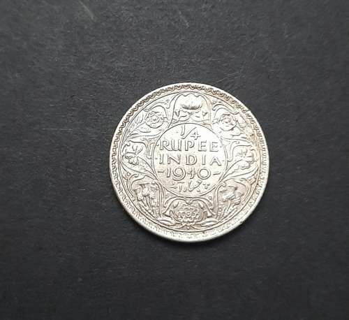 ** 1940 India ¼ Rupee .500 Silver Coin #4  ( XF ) [Uncirculated].**