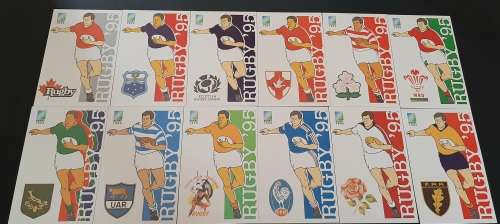 ** ORIGINAL: 1995 Rugby World Cup South Africa Post-Cards x 16  Full Set (MINT STATE).**