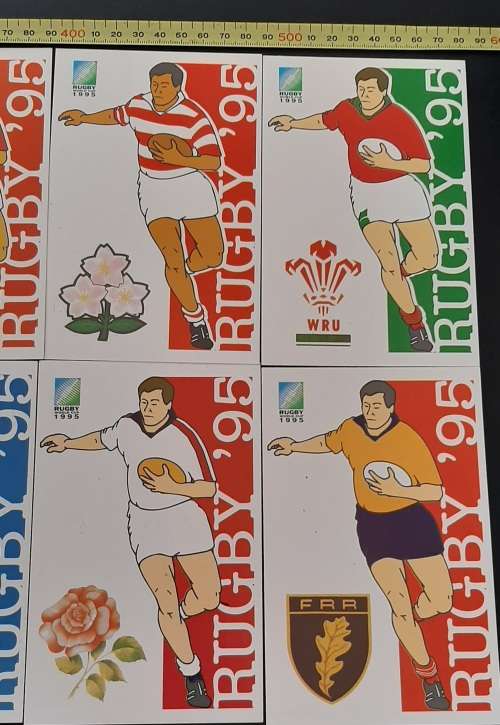** ORIGINAL: 1995 Rugby World Cup South Africa Post-Cards x 16  Full Set (MINT STATE).**