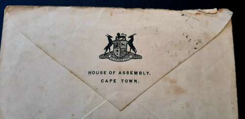 ** ORIGINAL: 1945 South Africa Volksraad/House of Assembly Cape Town Official Letter Cover.**