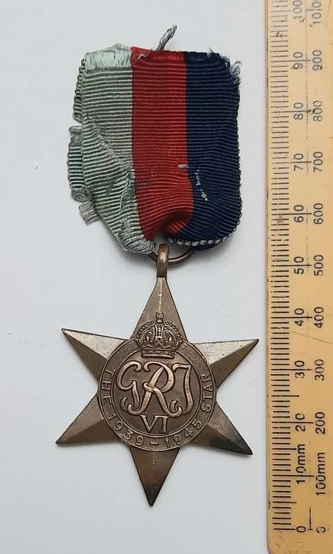 ** ORIGINAL: WW2  The 1939-1945 Star  Medal w/ Half-Length Ribbon **