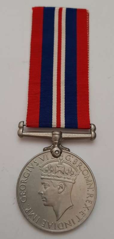 ** ORIGINAL: WW2  1939-1945 War Medal w/ Full-Length Ribbon #3 **