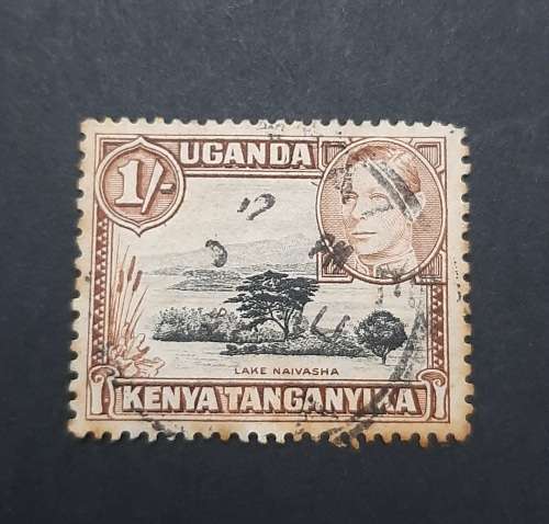 ** 1938 Uganda, Kenya, Tanganyika 1 Shilling KGVI Stamp (Used).**