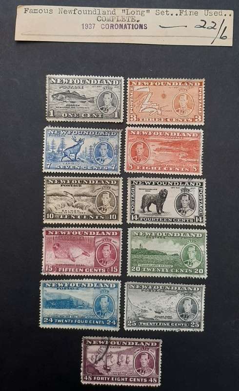 ** 1937 Newfoundland Coronation Complete Long Set Stamps (Used).**