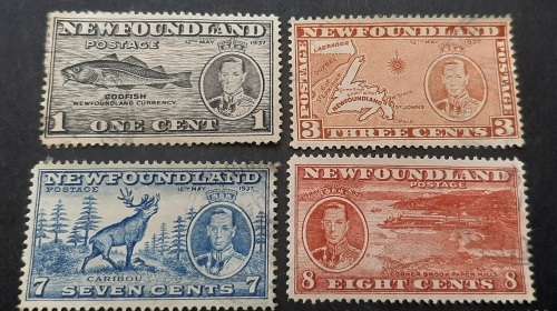 ** 1937 Newfoundland Coronation Complete Long Set Stamps (Used).**