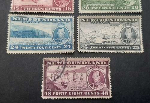 ** 1937 Newfoundland Coronation Complete Long Set Stamps (Used).**