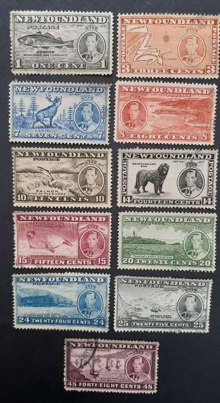 ** 1937 Newfoundland Coronation Complete Long Set Stamps (Used).**