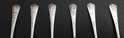 Stunning .925 Sterling Silver 1937 King George VI Coronation Tea Spoon Set (x6)