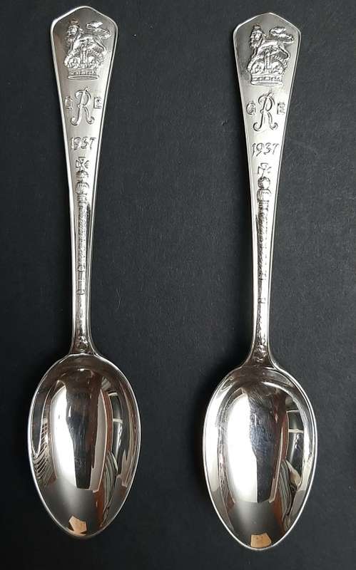 Stunning .925 Sterling Silver 1937 King George VI Coronation Tea Spoon Set (x6)