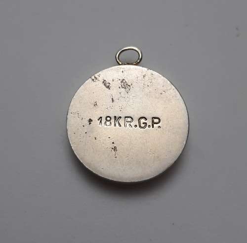 ** STUNNING:  1890s Victorian .925 Silver 6 Pence Pendant w/ 18k Gold Plated Mount (11.28 g).**