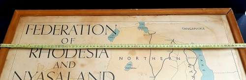 ** 1950-1962 Federation of Rhodesia and Nyasaland Tobacco Areas Large Framed Map (77cm x 71cm).**