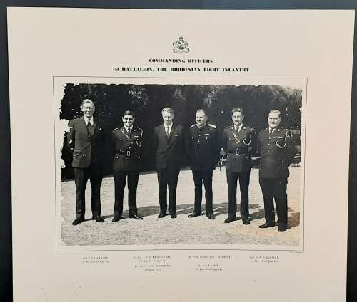 ** 1970 Official Photograph C/O `s , 1st Battalion The Rhodesian Light Infantry (51cm x 46cm).**