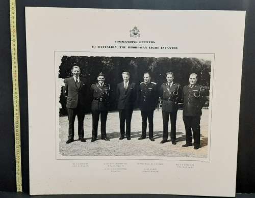 ** 1970 Official Photograph C/O `s , 1st Battalion The Rhodesian Light Infantry (51cm x 46cm).**