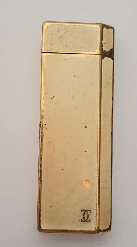 ** ORIGINAL- Cartier of Paris Gold-Plated and Enamel Gas Lighter (UNTESTED).**