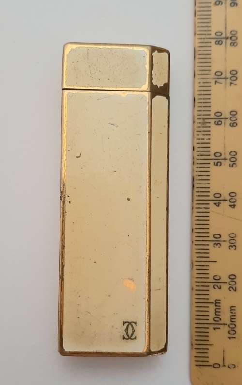 ** ORIGINAL- Cartier of Paris Gold-Plated and Enamel Gas Lighter (UNTESTED).**