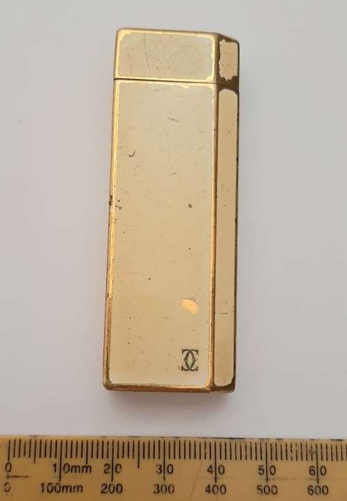 ** ORIGINAL- Cartier of Paris Gold-Plated and Enamel Gas Lighter (UNTESTED).**