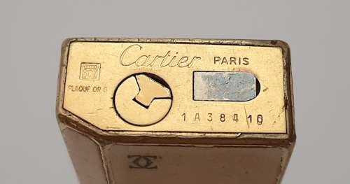 ** ORIGINAL- Cartier of Paris Gold-Plated and Enamel Gas Lighter (UNTESTED).**