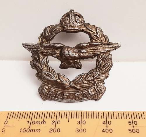 ** ORIGINAL: WW2 South African Air Force Pewter Cap Badge (Lugs Intact).**