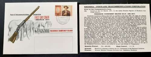 ** 1971 Rhodesia: Frederick Courteney Selous First Day Cover #1 (UNUSED).**