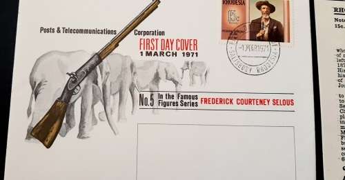 ** 1971 Rhodesia: Frederick Courteney Selous First Day Cover #1 (UNUSED).**
