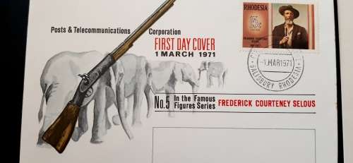 ** 1971 Rhodesia: Frederick Courteney Selous First Day Cover #2  (UNUSED).**