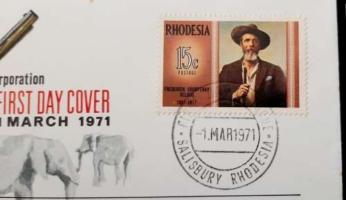 ** 1971 Rhodesia: Frederick Courteney Selous First Day Cover #2  (UNUSED).**