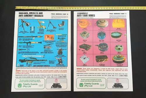 ** REPRODUCTION:  South Africa 1988 Terrorist Weapons Pamphlets (x 2).**