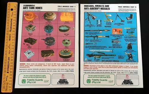 ** REPRODUCTION:  South Africa 1988 Terrorist Weapons Pamphlets (x 2).**