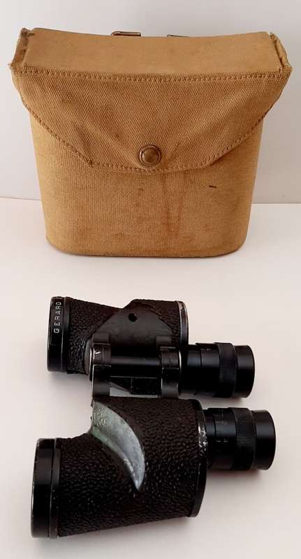 ** WW2 : 1942 Union Defence Force M6 Binoculars and Patt.37 Webbing Case.**