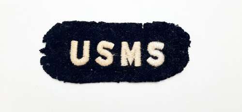 ** World War II : United States Maritime Service (USMS) Embroidered Shoulder Insigina.**