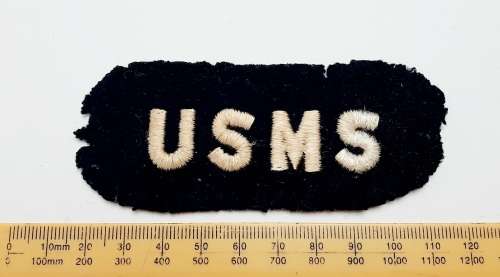 ** World War II : United States Maritime Service (USMS) Embroidered Shoulder Insigina.**