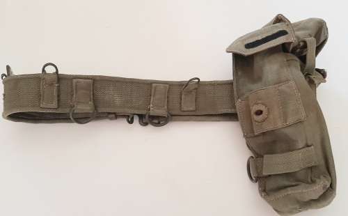 ** Rhodesian Bush War:  Patt.64 Webbing Belt and Ammunition Pouch Combo (Field Used).**