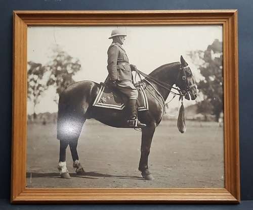 1930s Special Service Battalion (SSB) Mounted Officer Large Framed Photograph