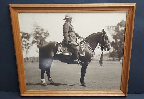 1930s Special Service Battalion (SSB) Mounted Officer Large Framed Photograph