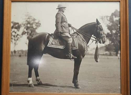 1930s Special Service Battalion (SSB) Mounted Officer Large Framed Photograph
