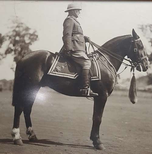 1930s Special Service Battalion (SSB) Mounted Officer Large Framed Photograph