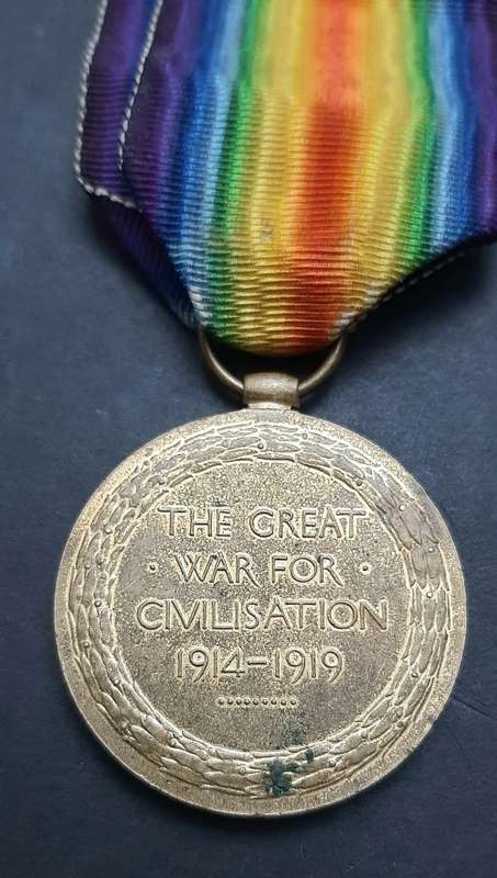 ** WWI (1914-1918) Victory Medal w/ Full-Length Silk Ribbon (Norfolk Regiment).**