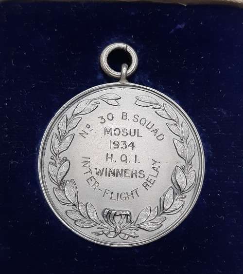 ** Royal Air Force .925 Silver Medallion : 1934 Mosul Flight Relay No.30 B Squadron (Birmingham).**