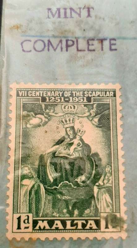 ** 1951 Malta VII Centenary of The Scapular Stamp Series x 3 Stamps (Unused).**