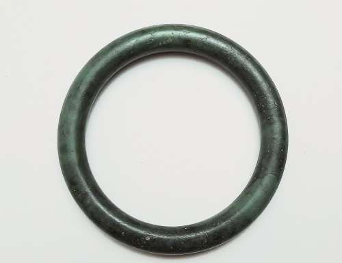 ** STUNNING: Early 20th Century Chinese Spinach Green Serpentine  Bangle (8cm Diam.).**