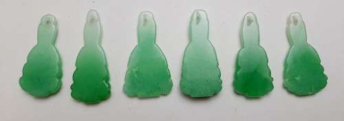 ** RARE : Late 19th Century Chinese/ Tibetan Green Jade Buddhist Figurine Appliques (x6)*