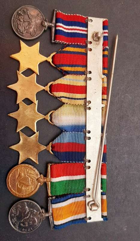 ** WWI and WWII British Mounted Miniature Medals with (Mercantile Marine Medal) [x7].**