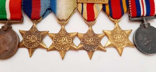 ** WWI and WWII British Mounted Miniature Medals with (Mercantile Marine Medal) [x7].**