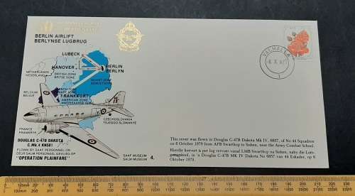 ** 30th Anniversary Berlin Airlift : South African Air Force FDC w/ Insert (6299 of 10 000).**