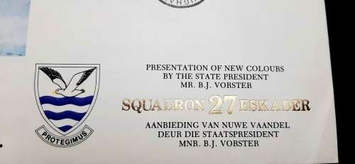 ** South African Air Force : 27 Squadron New Colours FDC w/ Insert Card (3673/10 000).**