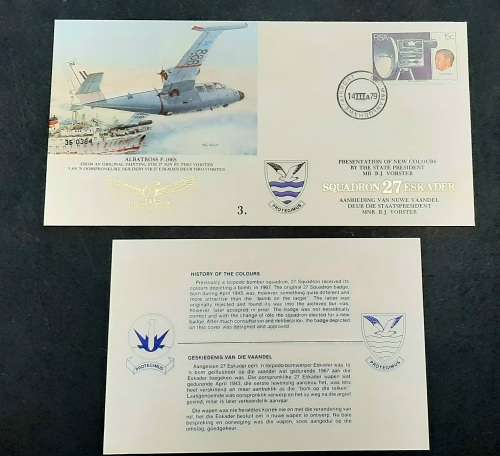 ** South African Air Force : 27 Squadron New Colours FDC w/ Insert Card (3673/10 000).**