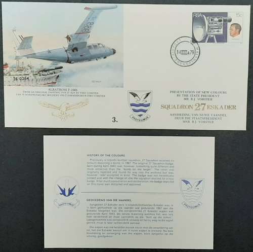 ** South African Air Force : 27 Squadron New Colours FDC w/ Insert Card (3673/10 000).**
