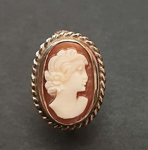 ** STUNNING: Ladies` 9ct Gold Filigree Conch Shell Cameo Ear-Rings (4,84 g).**