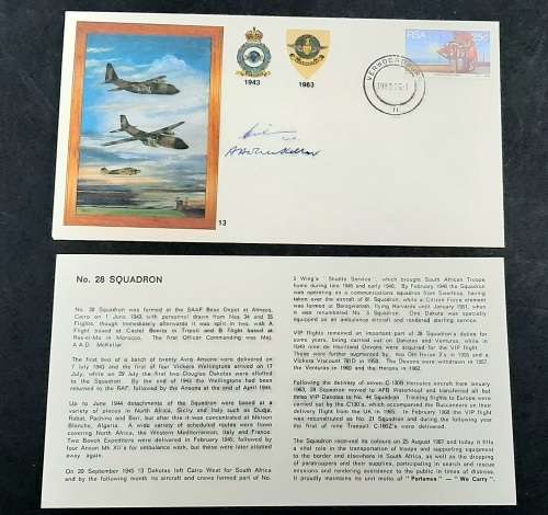 ** South African Air Force: 28 Squadron 1943-83 FDC Signed w/ Insert Card.**