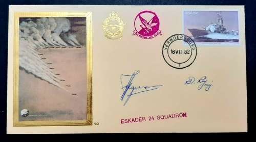 ** South African Air Force: 24 Squadron ` Boston Shuttle Service` FDC Signed w/ Insert.**